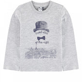 3 Pommes Mini Boy Grey Long Sleeved T-shirt